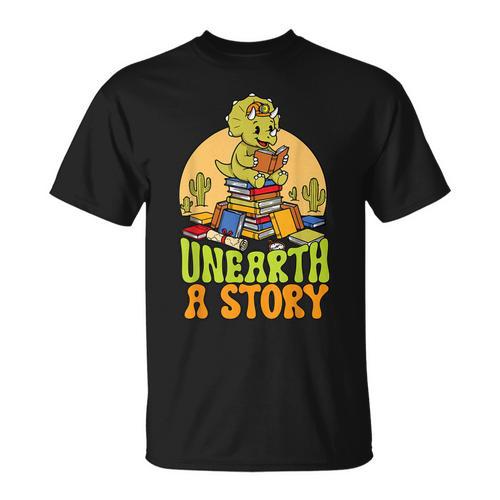 Summer Reading Teacher Unearth a Story Library Book Lover T-Shirt - Bookorys AU