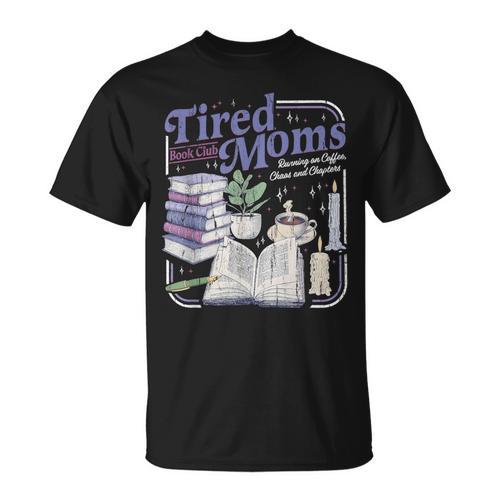 Tired Moms Book Club Retro Coffee Reader T-Shirt - Bookorys CA