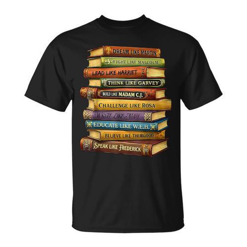 History Book Stack Leaders African American Pride T-Shirt - Bookorys