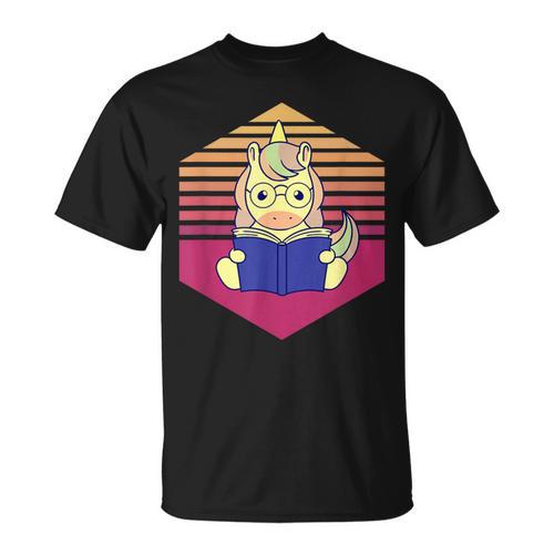 Unicorn Reading Book Vintage T-Shirt - Bookorys AU