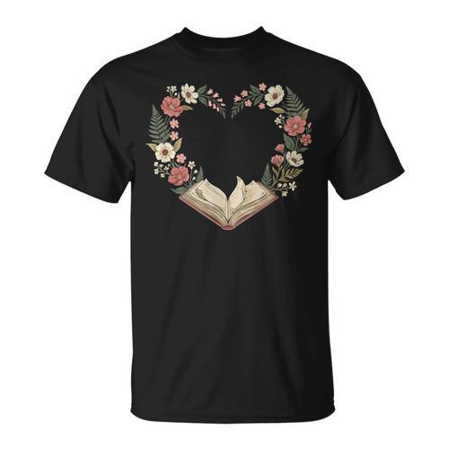 Vintage Book Lover Valentine Heart T-Shirt - Bookorys