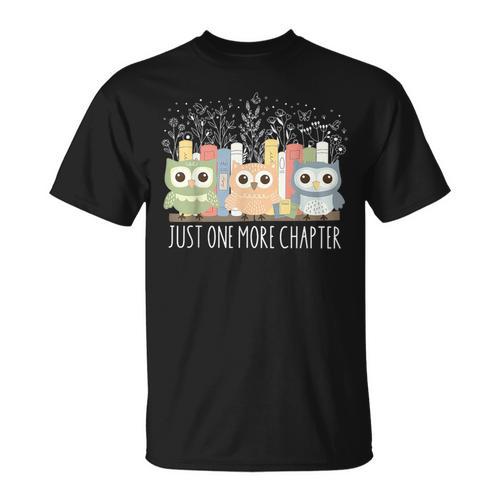 Wildflower Just One More Chapter Owl Book Lover Reader T-Shirt - Bookorys UK