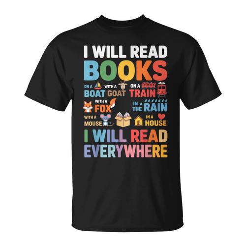 I Will Read Books On A Boat With a Goat On Train Book Lover T-Shirt - Bookorys