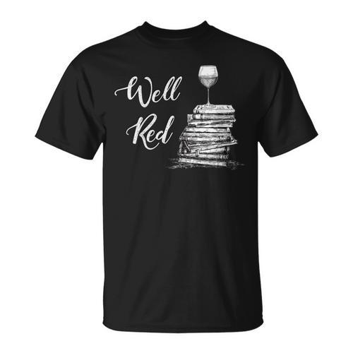 Wine Lovers WELL RED Book Club Drinking T-Shirt - Bookorys
