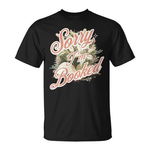 Women's I'm Booked Floral Book Lovers Readers T-Shirt - Bookorys CA