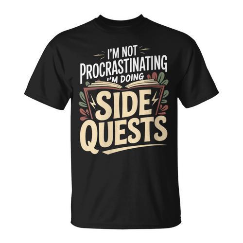 Women's Im Not Procrastinating Im Doing Side Quests Book Lover T-Shirt - Bookorys