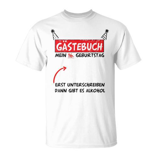 16th Birthday Boy Girl Party Guest Book T-Shirt - Bookorys