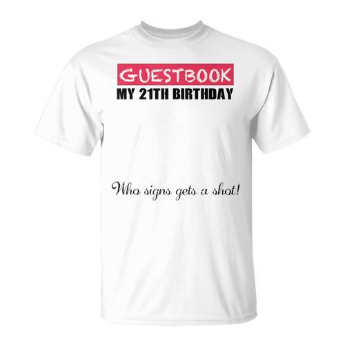 21st Birthday Boy Girl Signing Guest Book T-Shirt - Bookorys DE