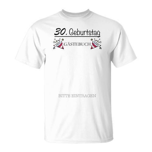 30th Birthday Guest Book For Guests At The Great Celebration T-Shirt - Bookorys