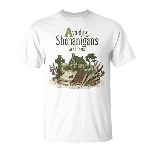 Avoiding Shenanigans Irish St Patricks Day Book Reader T-Shirt - Bookorys DE