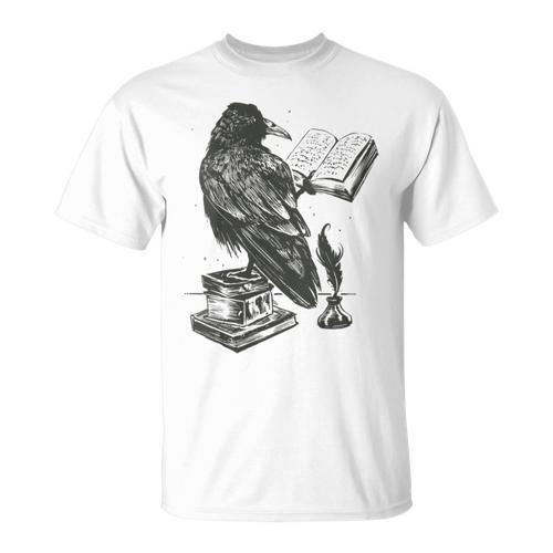 Bird Raven Book Lovers Men Women Graphic Tshirt T-Shirt - Bookorys UK