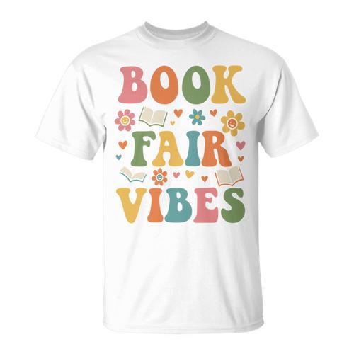 Book Fair Vibes Groovy Retro School Reading Nostalgic T-Shirt - Bookorys