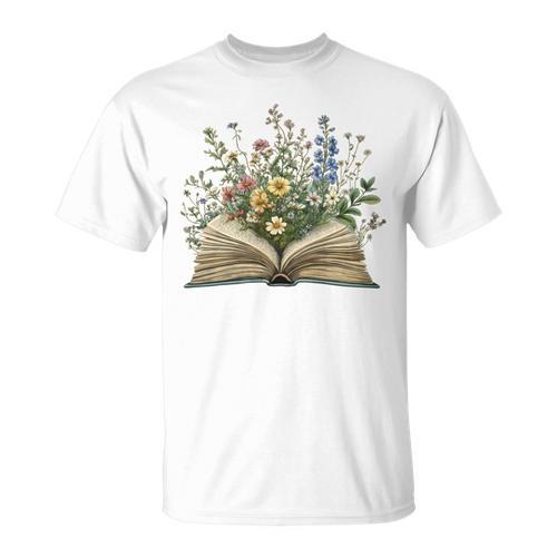 Book Flowers Reading Book Lover T-Shirt - Bookorys DE