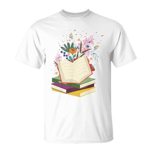 Book Lovers Wildflowers Books Reading Cute Floral Readers T-Shirt - Bookorys