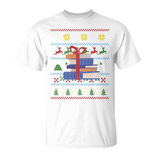Books Reading Ugly Christmas Book Lover T-Shirt - Bookorys