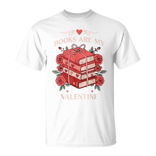 Books Are My Valentine Book Lover Heart Matching Party T-Shirt - Bookorys