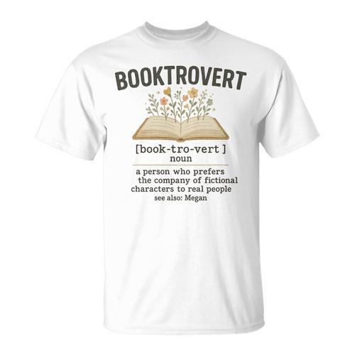 Booktrovert Definition Aesthetic Book Lovers Men Women Kids T-Shirt - Bookorys AU