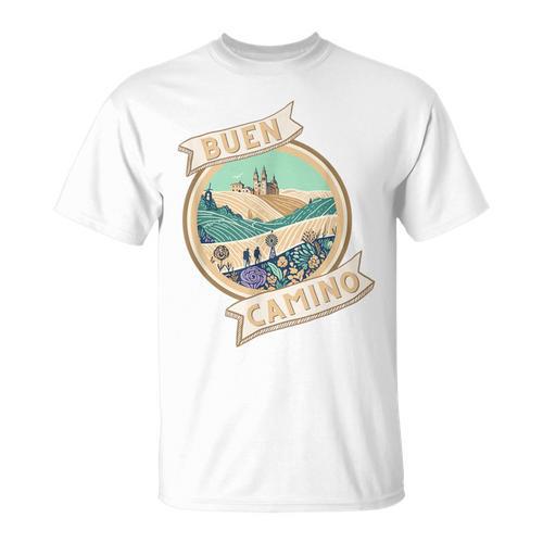 Buen Camino De Santiago Compostela Shirt Souvenir Tee Book T-Shirt - Bookorys