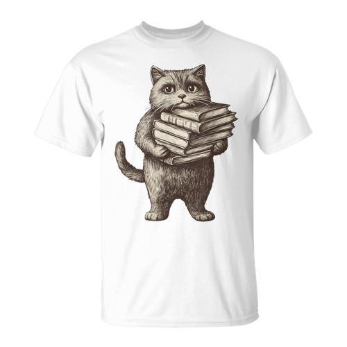Cat Book Lover Reading Men Women Kids T-Shirt - Bookorys AU