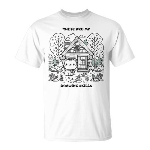 Cat Colouring Book Drawing Painting Art T-Shirt - Bookorys