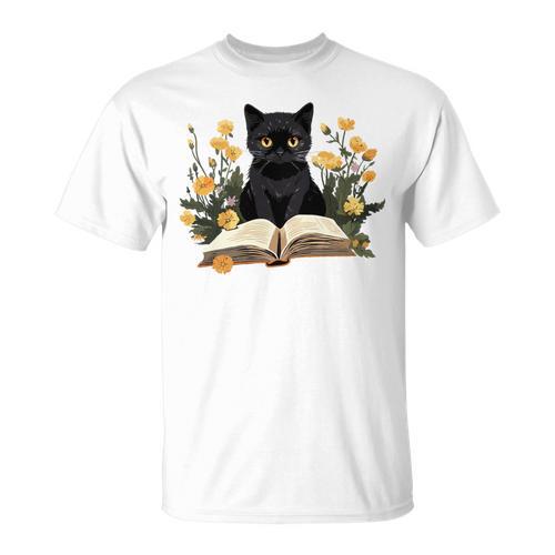 Cat Shirts For Women Book Lover Shirt Cute Cat And Book Premium Tri-Blend T-Shirt - Bookorys AU