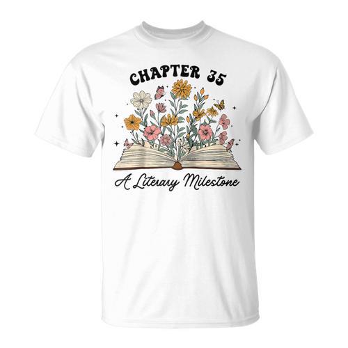 Chapter 35 A Literary Milestone 35th Birthday Book Lovers Raglan Baseball Tee T-Shirt - Bookorys