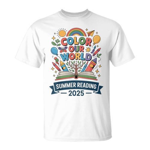 Color Our World Summer Reading 2025 Book Wildflowers T-Shirt - Bookorys AU