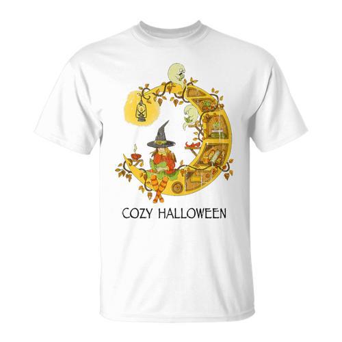 Cozy Halloween Coloring Book Adult Coloring T-Shirt - Bookorys CA