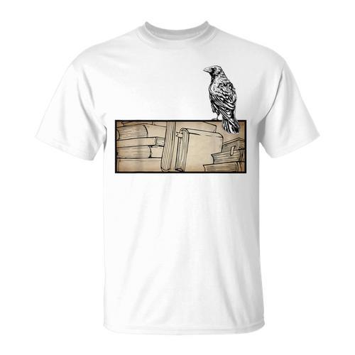Dark Academia Aesthetic Raven Crow Soft Grunge Books T-Shirt - Bookorys DE