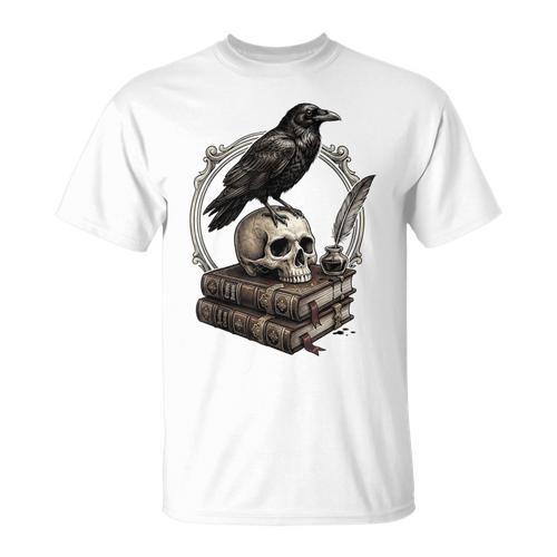 Dark Academia Raven Skull Books T-Shirt - Bookorys DE