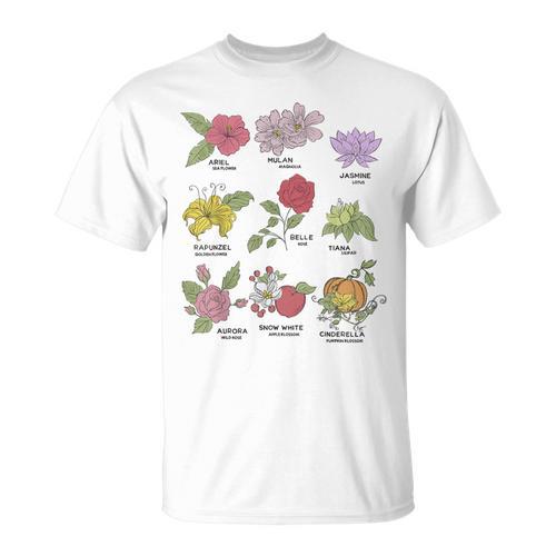 Disney Princesses Types Of Flowers Textbook Poster T-Shirt - Bookorys AU