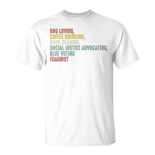 Dog Loving Coffee Drinking Book Reading Social Justice Premium Tri-Blend T-Shirt - Bookorys