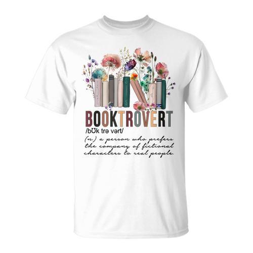 Floral Booktrovert Wildflowers Bookworm Reading Book Lovers T-Shirt - Bookorys AU