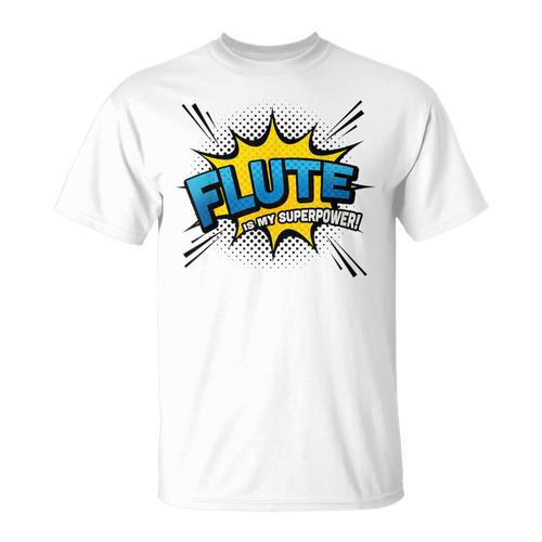 Flute Is My Superpower Flautist Comic Book Style T-Shirt - Bookorys