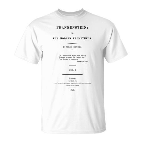 Frankenstein Title Page Tees Literary Book T-Shirt - Bookorys DE