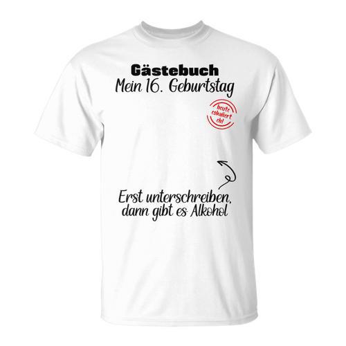 Guest Book 16th Birthday Decoration Teenager Teenie T-Shirt - Bookorys