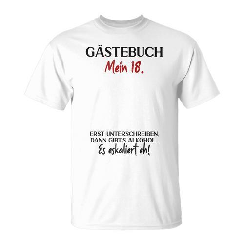 Guest Book 18th Birthday Guest List 18 Years Girl Boy T-Shirt - Bookorys