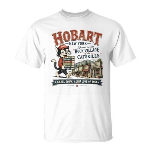 Hobart NY Book Village Of Catskills Vintage Mascot Logo T-Shirt - Bookorys
