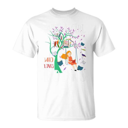 Just A Girl Who Loves Books Lover Librarian Reading Bookworm Premium T-Shirt - Bookorys