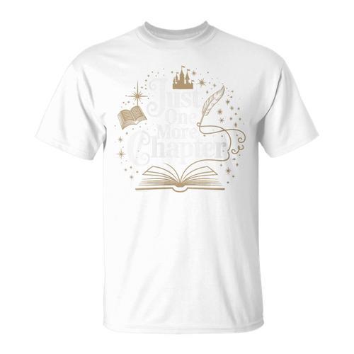 Just One More Chapter Book Lover Bookish Reading Blue T-Shirt - Bookorys