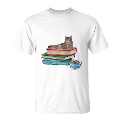 Life Is Better With Coffee Cats And Books For Cats Lover T-Shirt - Bookorys AU