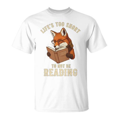 Life’s Too Short To Not Be Reading Cute Fox Book Lover Premium Tri-Blend T-Shirt - Bookorys