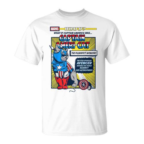 Marvel What If Captain Ameri-Cat Comic Book Cover T-Shirt - Bookorys UK