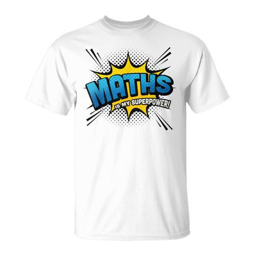 Maths Is My Superpower Comic Book Style T-Shirt - Bookorys CA