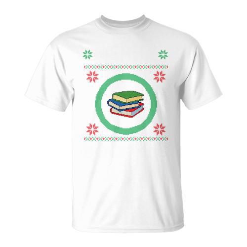 Merry Bookmas Christmas Jumper Avid Reader Ugly Sweater Book T-Shirt - Bookorys