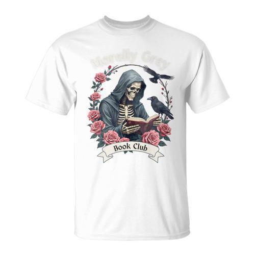 Morally Grey Book Club Gothic Skeleton And Raven Vintage Premium Tri-Blend T-Shirt - Bookorys DE