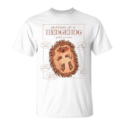 Natural Science Textbook Anatomy Hedgehog T-Shirt - Bookorys DE