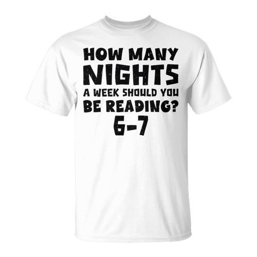 How Many Nights A Week Should You Be Reading 6-7 Book Lover Premium Tri-Blend T-Shirt - Bookorys AU