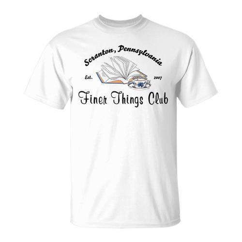 The Office Finer Things Club With Book T-Shirt - Bookorys