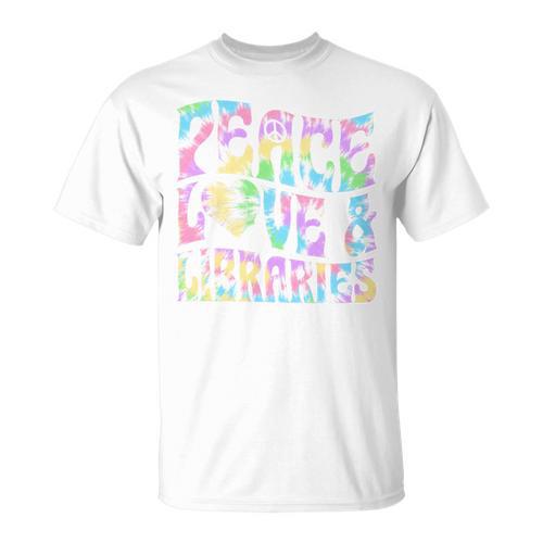 Peace Love And Libraries Heart And Books Graphic Premium Tri-Blend T-Shirt - Bookorys AU